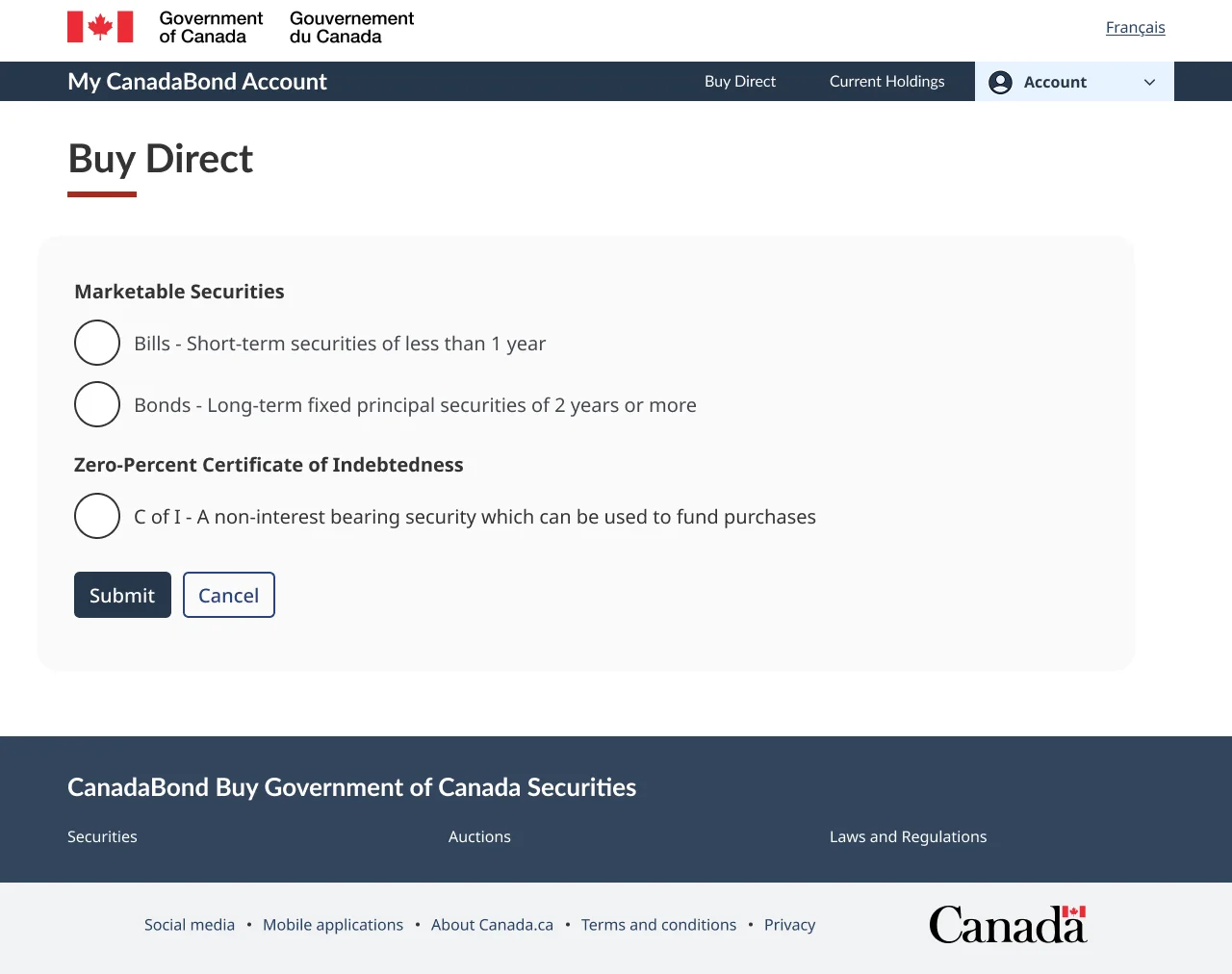 CanadaBond buy direct page mockup